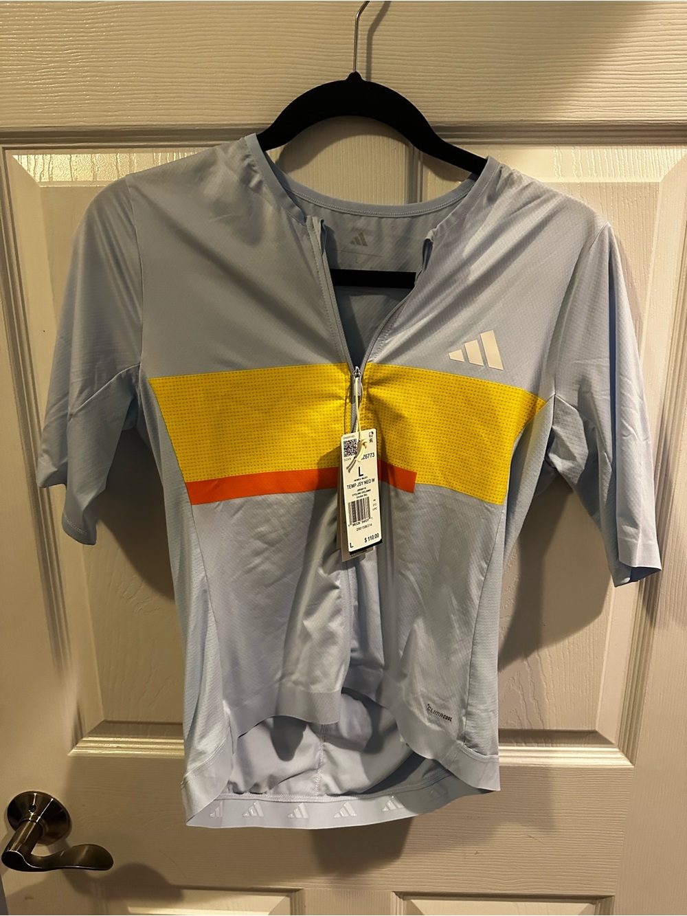 Adidas Womens The Road Cycling Jersey Large Crystal Sky NWT ClimaCool